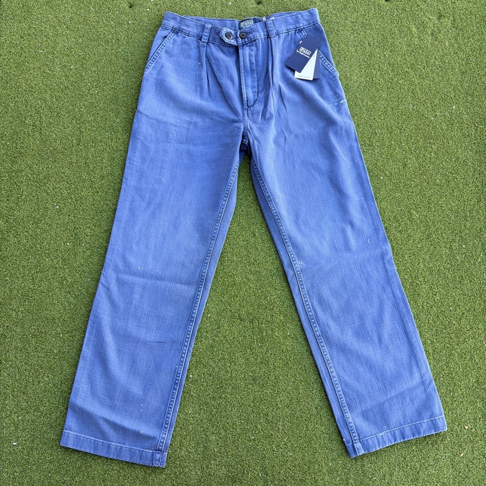 Polo Ralph Lauren Indigo French Workwear Pants Size 16 Relaxed Fit